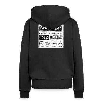 Schwangerschaft Sonderedition  - Frauen Premium Bio Hoodie - Schwarz - Hinten - Julia (174cm)