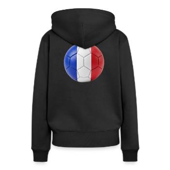 FLAGGE FRANKREICHS AUF EINEM FUSSBALL - Frauen Premium Bio Hoodie - Schwarz - Hinten - Julia (174cm)