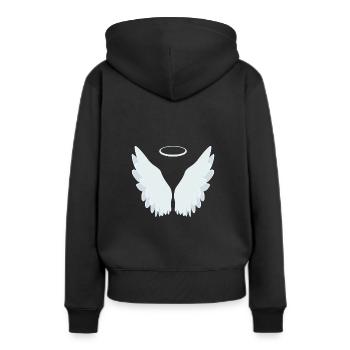 Ailes d'ange - Sweat à capuche Premium bio Femme - noir - Dos - Julia (174cm)