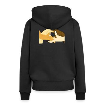 Diversité et unité - Sweat à capuche Premium bio Femme - noir - Dos - Julia (174cm)