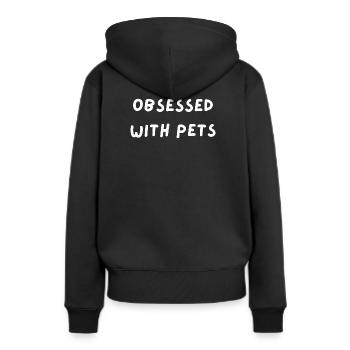 Obsédé par les animaux de compagnie - Sweat à capuche Premium bio Femme - noir - Dos - Julia (174cm)