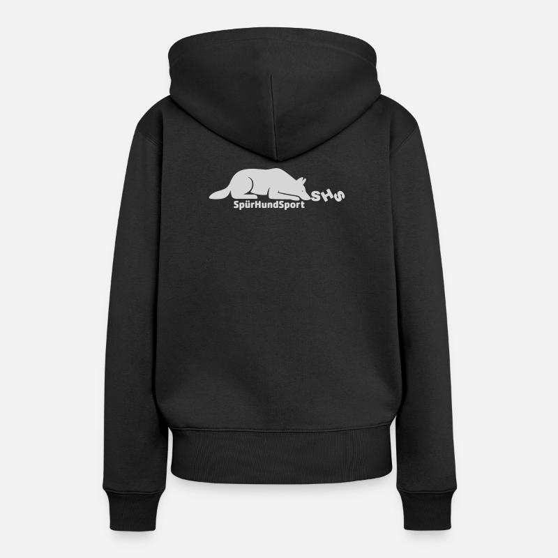 SHS Logo hellgrau - Frauen Premium Bio Hoodie - Schwarz