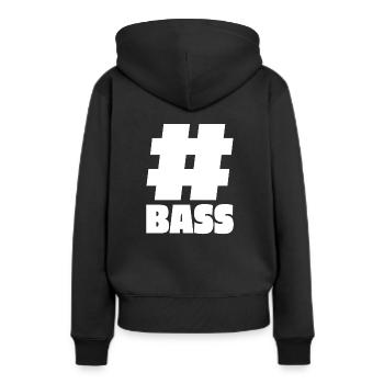 Hashtag Bass - Subwoofer Box Geschenk - Frauen Premium Bio Hoodie - Schwarz - Hinten - Julia (174cm)