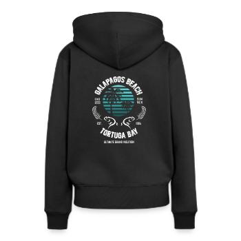 Plage des Galapagos Tortuga Bay 1984 - Sweat à capuche Premium bio Femme - noir - Dos - Julia (174cm)