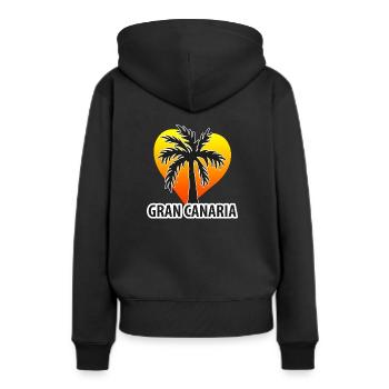Grande Canarie Palme Coeur - Sweat à capuche Premium bio Femme - noir - Dos - Julia (174cm)