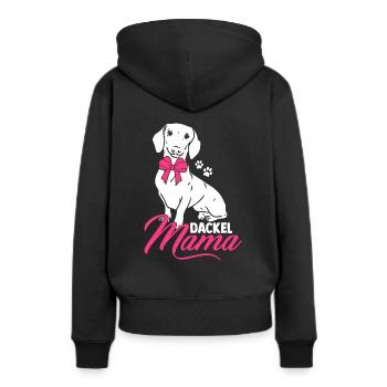Dackel Mama Hundeliebhaber Dachshund Muttertag Dac - Frauen Premium Bio Hoodie - Schwarz - Hinten - Julia (174cm)