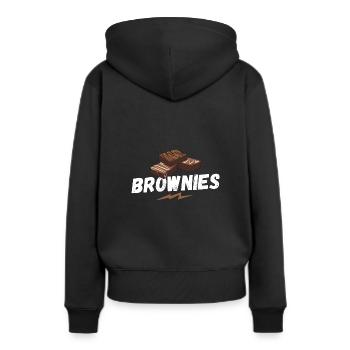 Brownies, Cuisson, Plaque de gâteau, Éventail de brownies - Sweat à capuche Premium bio Femme - noir - Dos - Julia (174cm)