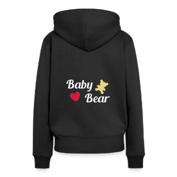 ★ couleurs de conception modifiables ★ baby bear (ours, cœur) - Sweat à capuche Premium bio Femme - noir - Dos - Julia (174cm)