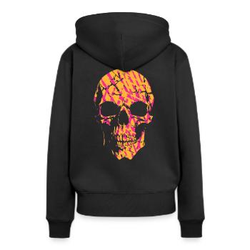 Crâne - motif coloré - Sweat à capuche Premium bio Femme - noir - Dos - Julia (174cm)