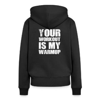 Gym Fitness Workout Warmup Fitnessstudio - Frauen Premium Bio Hoodie - Schwarz - Hinten - Julia (174cm)
