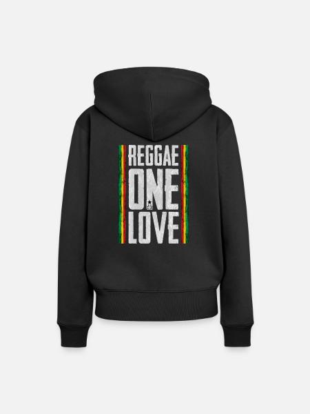 reggae one love - Frauen Premium Bio Hoodie - Schwarz