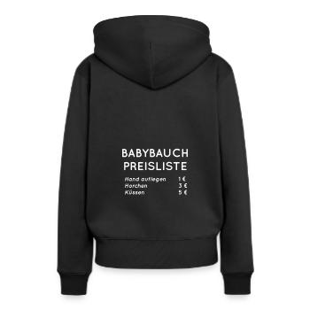 Baby Belly Price List - Women’s Premium Organic Hoodie - black - Back - Julia (174cm)
