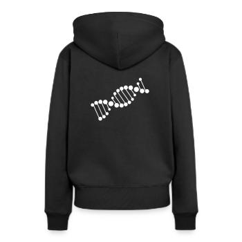 DNA Strang Symbol Chromosom - Frauen Premium Bio Hoodie - Schwarz - Hinten - Julia (174cm)