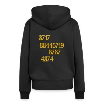 Salutation des Pléiades - get them all - Sweat à capuche Premium bio Femme - noir - Dos - Julia (174cm)