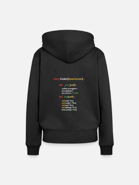 Class Coder Base Human Programming Coder Computer - Frauen Premium Bio Hoodie - Schwarz