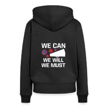 We Can We Must We Will Cheerleading Cheerleader Da - Frauen Premium Bio Hoodie - Schwarz - Hinten - Julia (174cm)