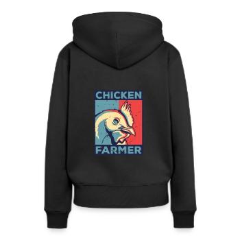Chicken Farmer Agriculture Agriculteur Farmer Farm - Frauen Premium Bio Hoodie - Schwarz - Hinten - Julia (174cm)