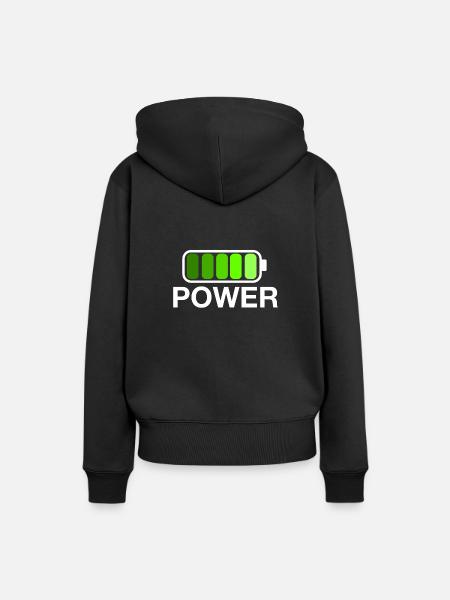 Voller Energie - Frauen Premium Bio Hoodie - Schwarz