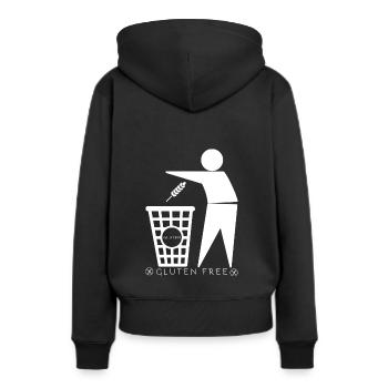 Conteneur de gluten (blanc) - Sweat à capuche Premium bio Femme - noir - Dos - Julia (174cm)