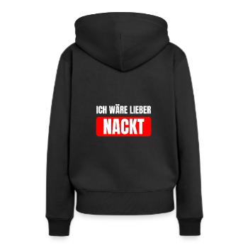 Nudiste, je préférerais être nu, disant: naturiste - Sweat à capuche Premium bio Femme - noir - Dos - Julia (174cm)