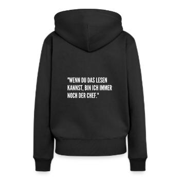 Lustige Chef Sprüche Arbeitgeber Geschenke - Frauen Premium Bio Hoodie - Schwarz - Hinten - Julia (174cm)