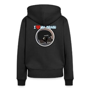 J'aime mon cerveau Wolverine s'en fiche - Sweat à capuche Premium bio Femme - noir - Dos - Julia (174cm)