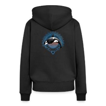 Orque orque - Sweat à capuche Premium bio Femme - noir - Dos - Julia (174cm)