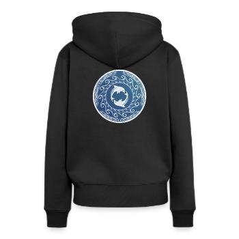 Dauphins jumeaux - Sweat à capuche Premium bio Femme - noir - Dos - Julia (174cm)