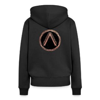 Sparta Lambda Symbole - Sweat à capuche Premium bio Femme - noir - Dos - Julia (174cm)