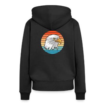 Aigle à tête blanche - Sweat à capuche Premium bio Femme - noir - Dos - Julia (174cm)