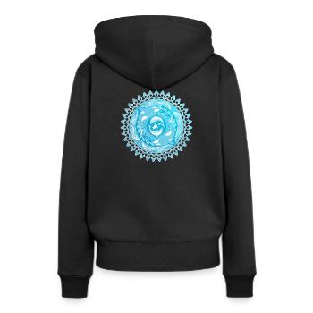 Orca Delfin Schildkröte - Frauen Premium Bio Hoodie - Schwarz - Hinten - Julia (174cm)