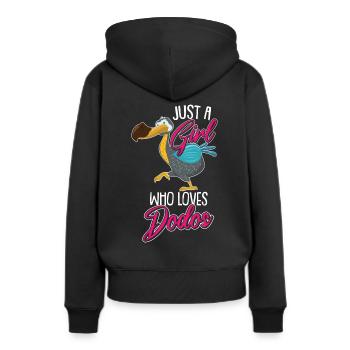 Lustiger Dodo Spruch Mauritius Vogel - Frauen Premium Bio Hoodie - Schwarz - Hinten - Julia (174cm)