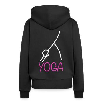 Yoga Figure - Sweat à capuche Premium bio Femme - noir - Dos - Julia (174cm)