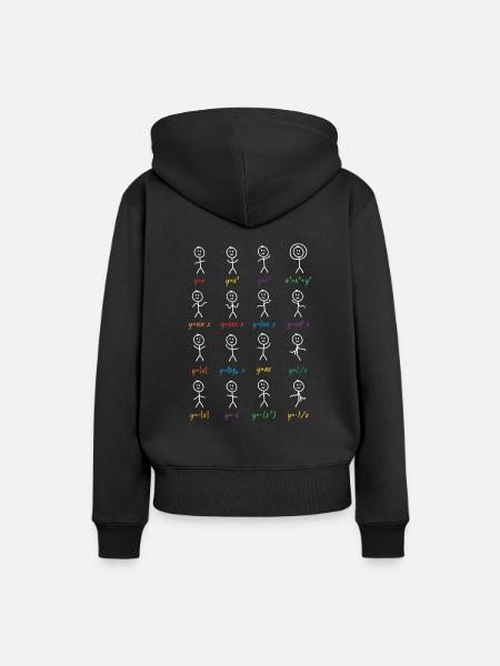 Mathematik Funktion Männchen Mathe Geschenk - Frauen Premium Bio Hoodie - Schwarz