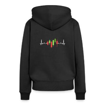 Aktieninvestor Heartbeat Handel investieren - Frauen Premium Bio Hoodie - Schwarz - Hinten - Julia (174cm)