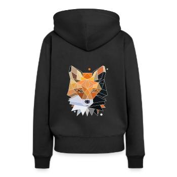 Fuchs Polygon Design - Frauen Premium Bio Hoodie - Schwarz - Hinten - Julia (174cm)