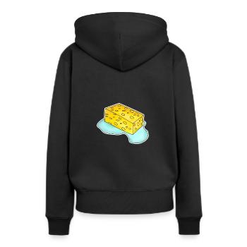 Éponge - Sweat à capuche Premium bio Femme - noir - Dos - Julia (174cm)