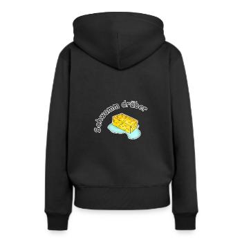 Schwamm drüber Geschenk Idee putzen - Frauen Premium Bio Hoodie - Schwarz - Hinten - Julia (174cm)