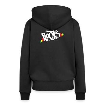 Roots Rasta - Sweat à capuche Premium bio Femme - noir - Dos - Julia (174cm)