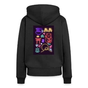 Colorful neon lights Japan - Women’s Premium Organic Hoodie - black - Back - Julia (174cm)