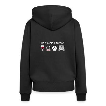 Je suis une femme simple - des amis des chiens SUV - Sweat à capuche Premium bio Femme - noir - Dos - Julia (174cm)
