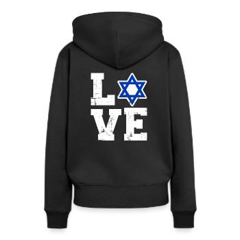 Israël - Sweat à capuche Premium bio Femme - noir - Dos - Julia (174cm)
