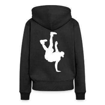 break dance - Sweat à capuche Premium bio Femme - noir - Dos - Julia (174cm)