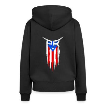 Drapeau PR - Porto Rico Drapeau - Boricua - Sweat à capuche Premium bio Femme - noir - Dos - Julia (174cm)