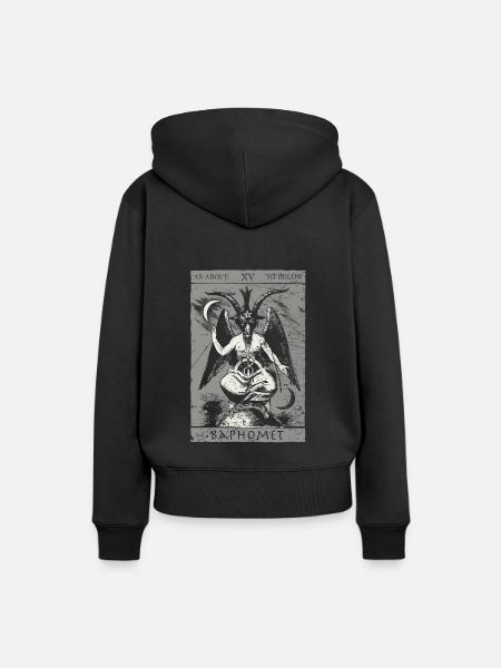 Sigil Of Baphomet - Tarot Karta Diabeł Sataniczny 666 - Ekologiczna damska bluza z kapturem Premium - czarny