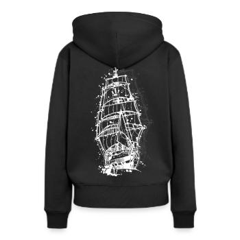 sailing boat - Frauen Premium Bio Hoodie - Schwarz - Hinten - Julia (174cm)