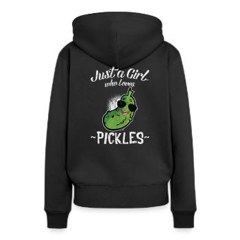Just A Girl Who Loves Pickles Shirt Women Gifts - Frauen Premium Bio Hoodie - Schwarz - Hinten - Julia (174cm)