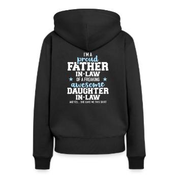 Schwiegervater - Frauen Premium Bio Hoodie - Schwarz - Hinten - Julia (174cm)
