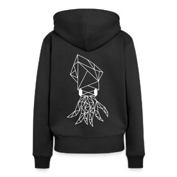 Calmar - Sweat à capuche Premium bio Femme - noir - Dos - Julia (174cm)