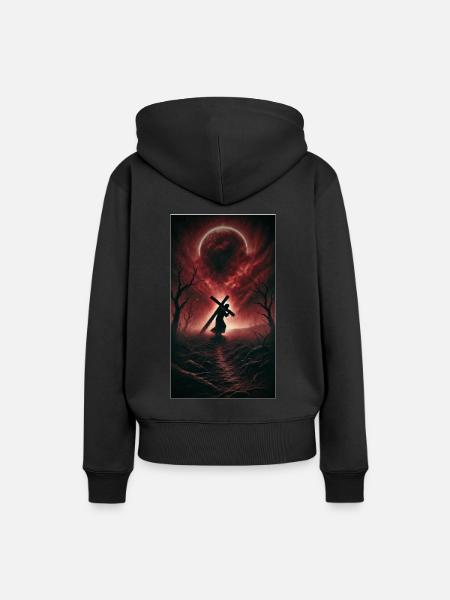 Der dunkle Weg - Frauen Premium Bio Hoodie - Schwarz